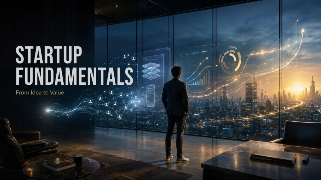 Startup fundamentals covering business, funding, finance, valuation and growth